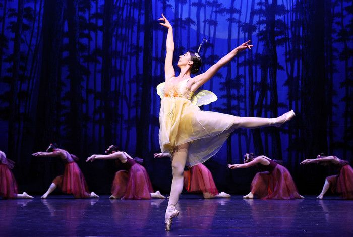 A ballerina dancing