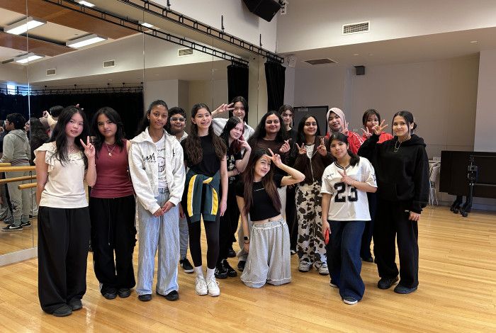 group of young people in dance studio