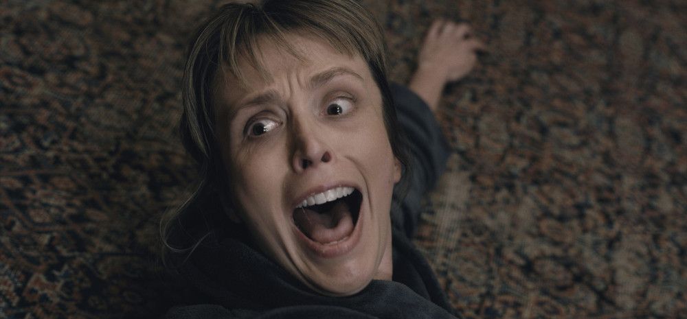A lady screaming