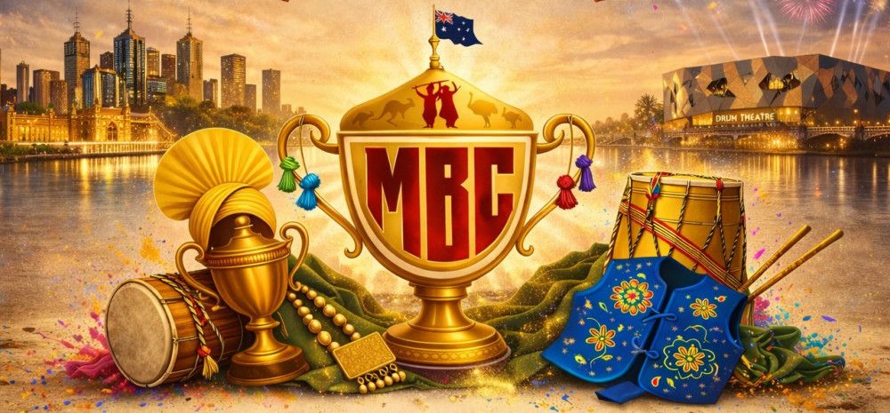 A drawing of a cup, drums and buildings