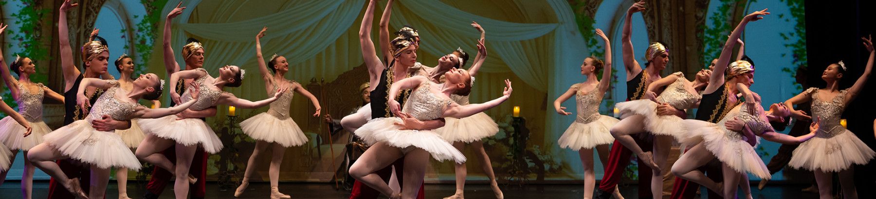 A number of ballerinas on the stage
